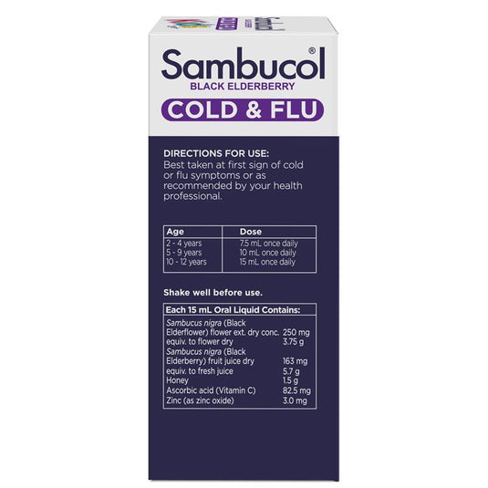 Sambucol Kids Cold & Flu Liquid 250ml Exclusive Size