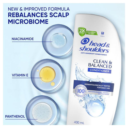 Head & Shoulders Clean & Balanced Anti-Dandruff Conditioner 400mL