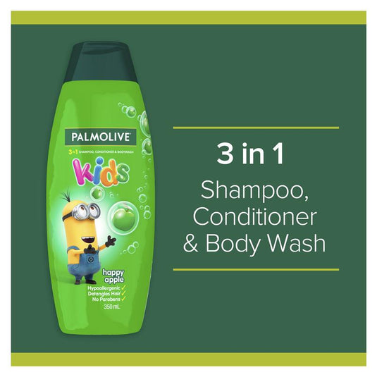Palmolive Kids 3 in 1 Hypoallergenic Shampoo, Conditioner & Bodywash Happy Apple 350mL