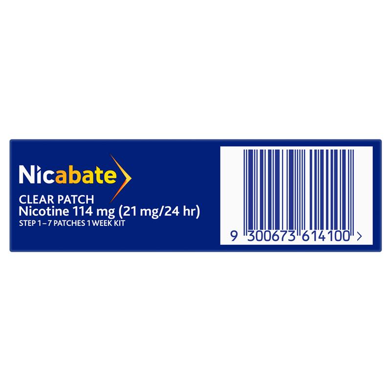 Load image into Gallery viewer, Nicabate Clear Patch Quit Smoking Step 1 21mg 7 Patches
