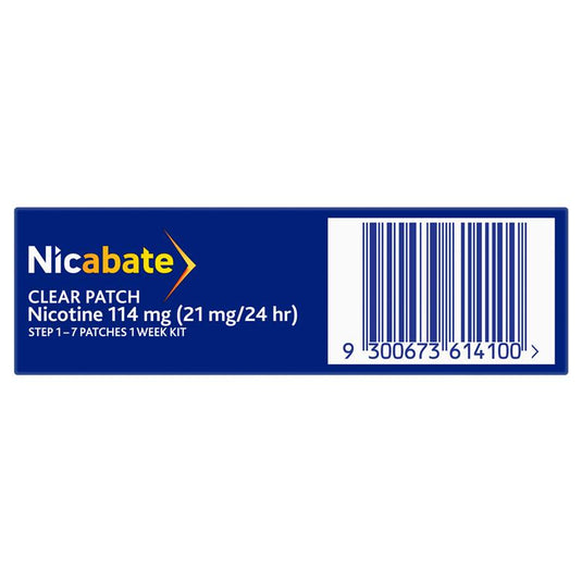 Nicabate Clear Patch Quit Smoking Step 1 21mg 7 Patches
