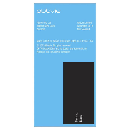 Optive Advanced Lubricant Eye Drops 30 x 0.4mL