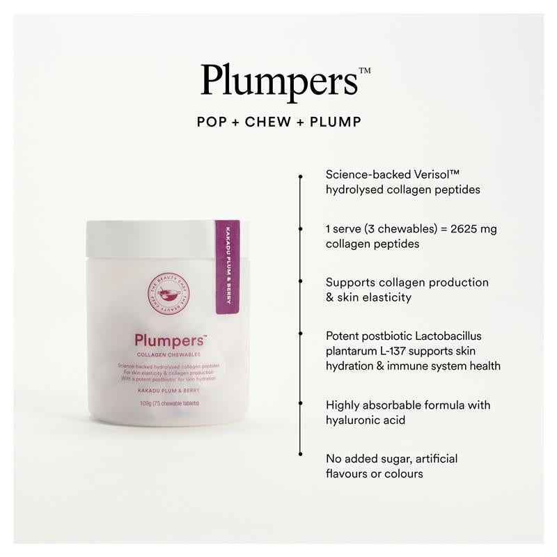 Load image into Gallery viewer, The Beauty Chef Plumpers Kakadu Plum Collagen Peptides 75 Chewable Tablets
