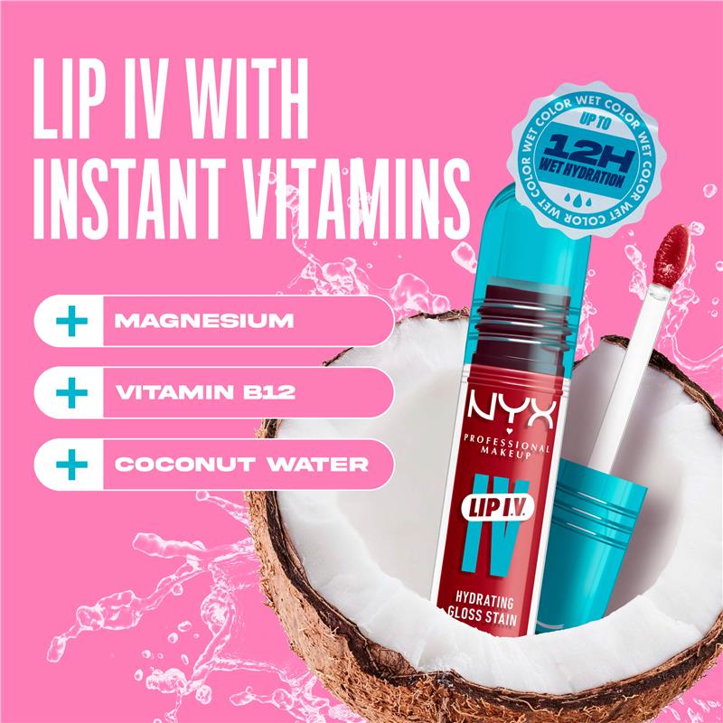 Load image into Gallery viewer, NYX Lip IV Hydrating Gloss Stain Berry Thirsty
