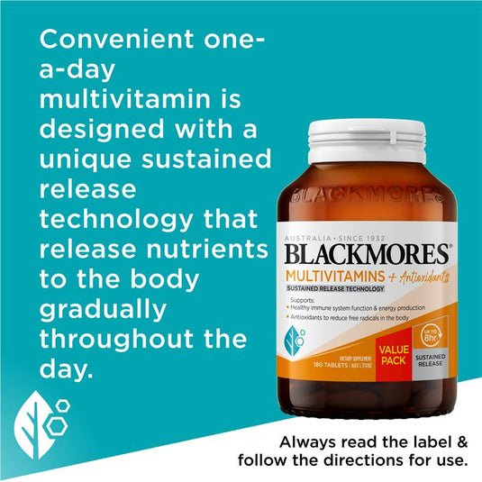 Blackmores Multivitamin + Antioxidants Sustained Release 180 Tablets