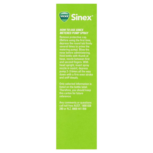 Vicks Sinex Aloe Nasal Spray 15mL