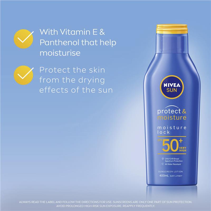 Load image into Gallery viewer, NIVEA Sun Protect &amp; Moisture SPF50+ Sunscreen Lotion 400ml
