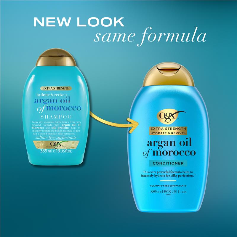 Load image into Gallery viewer, Ogx Extra Strength Hydrate &amp; Repair + Argan Oil of Morocco Conditioner For Damaged Hair 385mL
