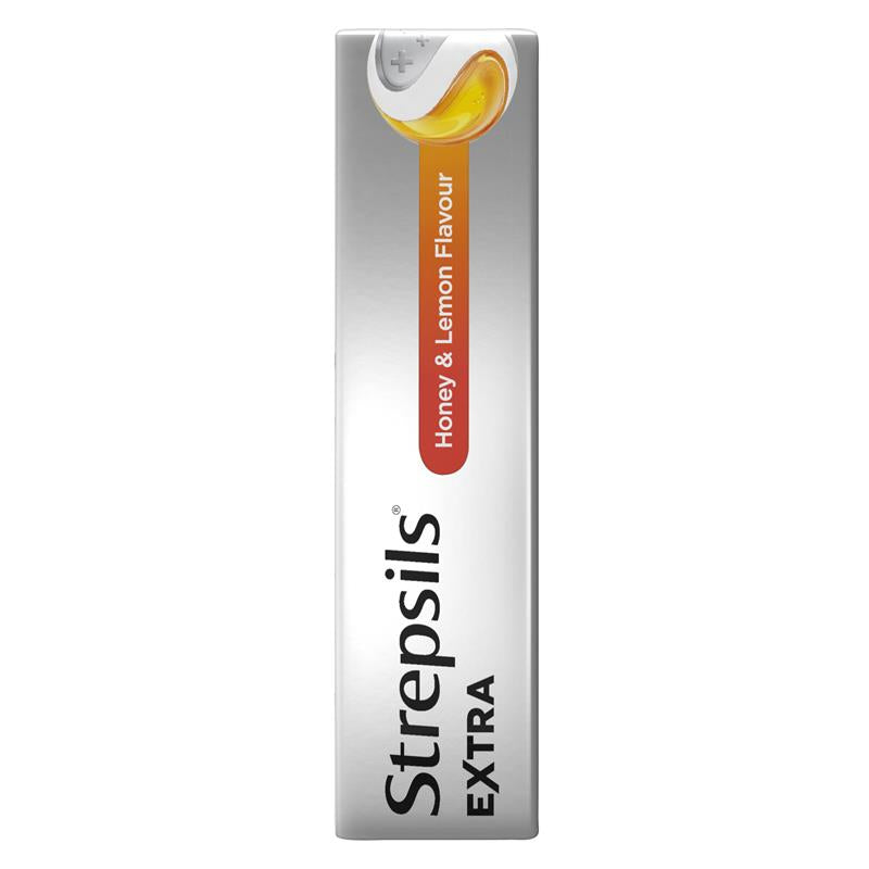 Load image into Gallery viewer, Strepsils Extra Honey Lemon Lozenges 16pk Fast Numbing Sore Throat Pain Relief with Anaesthetic
