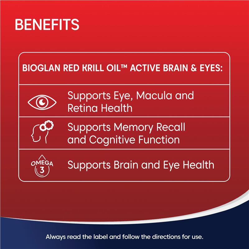 Load image into Gallery viewer, Bioglan Red Krill Oil Active Brain &amp; Eyes 60 Capsules
