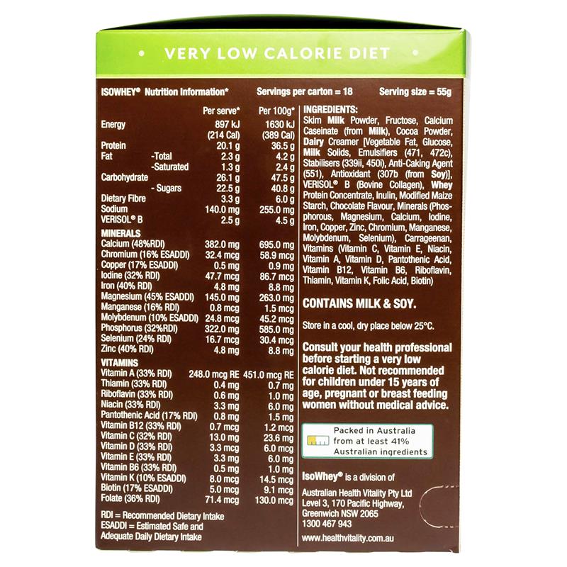 Load image into Gallery viewer, IsoWhey Optimum VLCD Shake + Collagen Chocolate Fudge 18 x 55g
