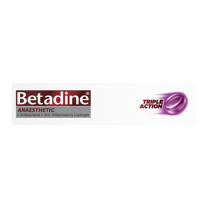 Load image into Gallery viewer, Betadine Sore Throat Anaesthetic Berry 16 Lozenges
