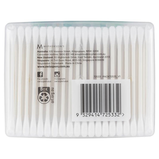 Swisspers Paper Stems Cotton Tips 400 Pack