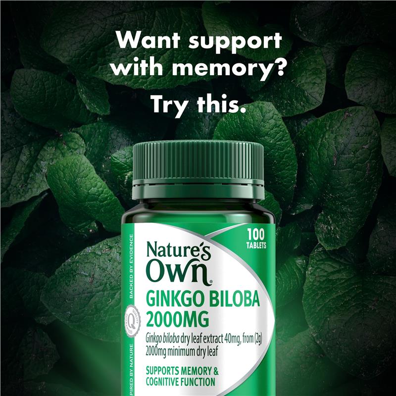 Load image into Gallery viewer, Nature's Own Ginkgo Biloba 2000mg 100 Tablets
