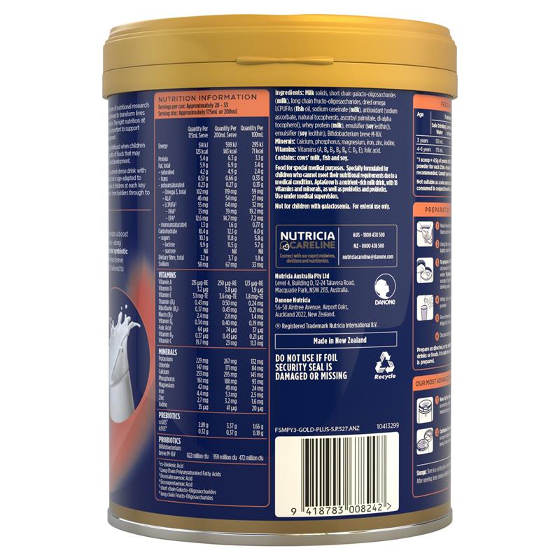 Load image into Gallery viewer, AptaGrow Nutrient-Dense Milk Drink From 3+ Years 900g
