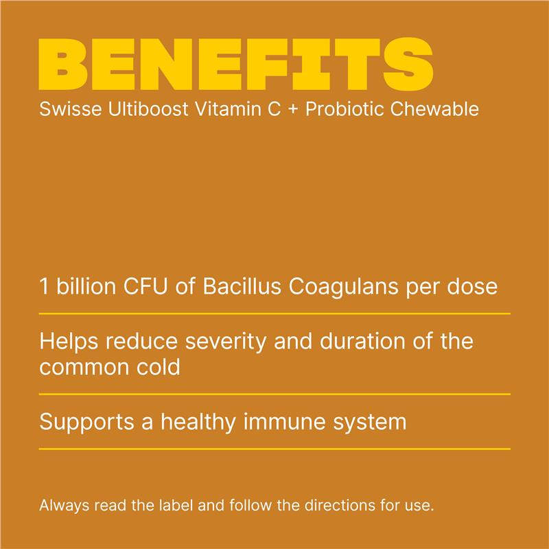 Load image into Gallery viewer, Swisse Vitamin C + Probiotic Chewable 60 Chewable Tablets
