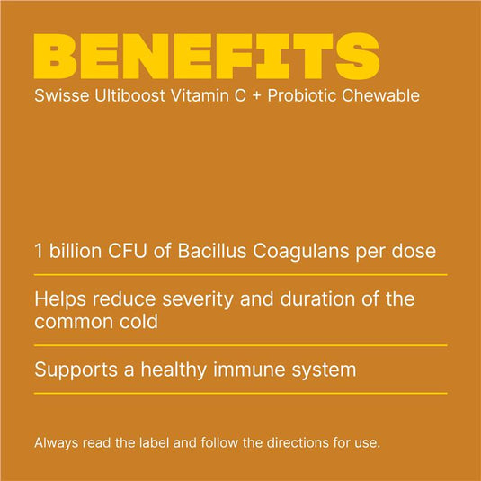 Swisse Vitamin C + Probiotic Chewable 60 Chewable Tablets