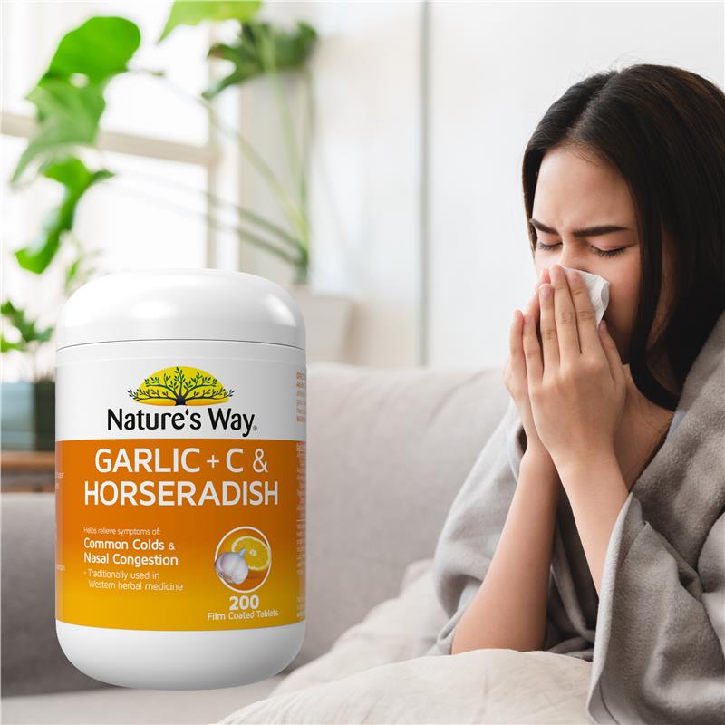Load image into Gallery viewer, Nature's Way Garlic + C &amp; Horseradish 200 Tablets
