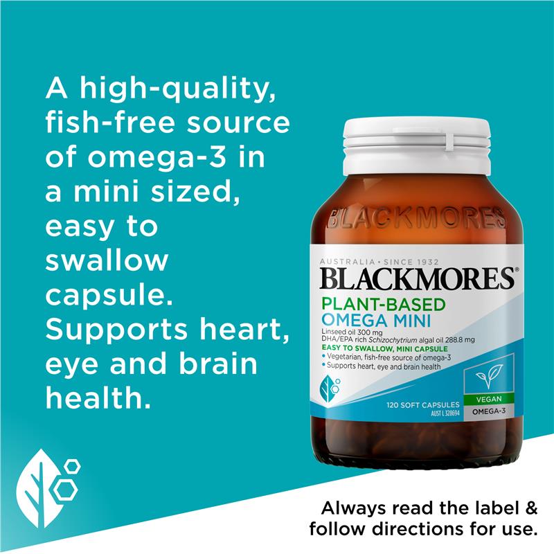 Load image into Gallery viewer, Blackmores Plant-Based Omega Mini 120 Capsules
