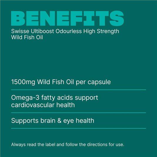 Swisse Ultiboost Odourless High Strength Wild Fish Oil 1500mg 200 Capsules