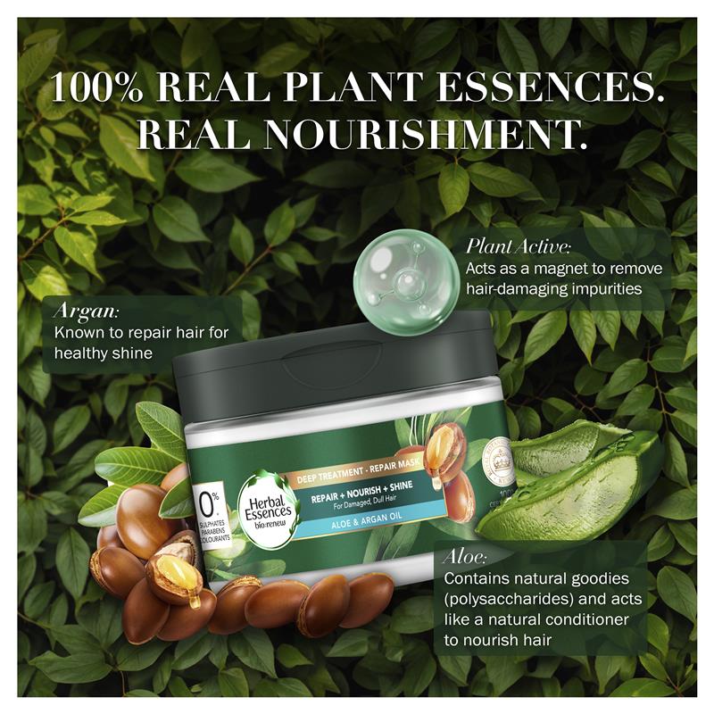 Load image into Gallery viewer, Herbal Essences Bio Renew Argan Oil &amp; Aloe Deep Repair Mask 300ml
