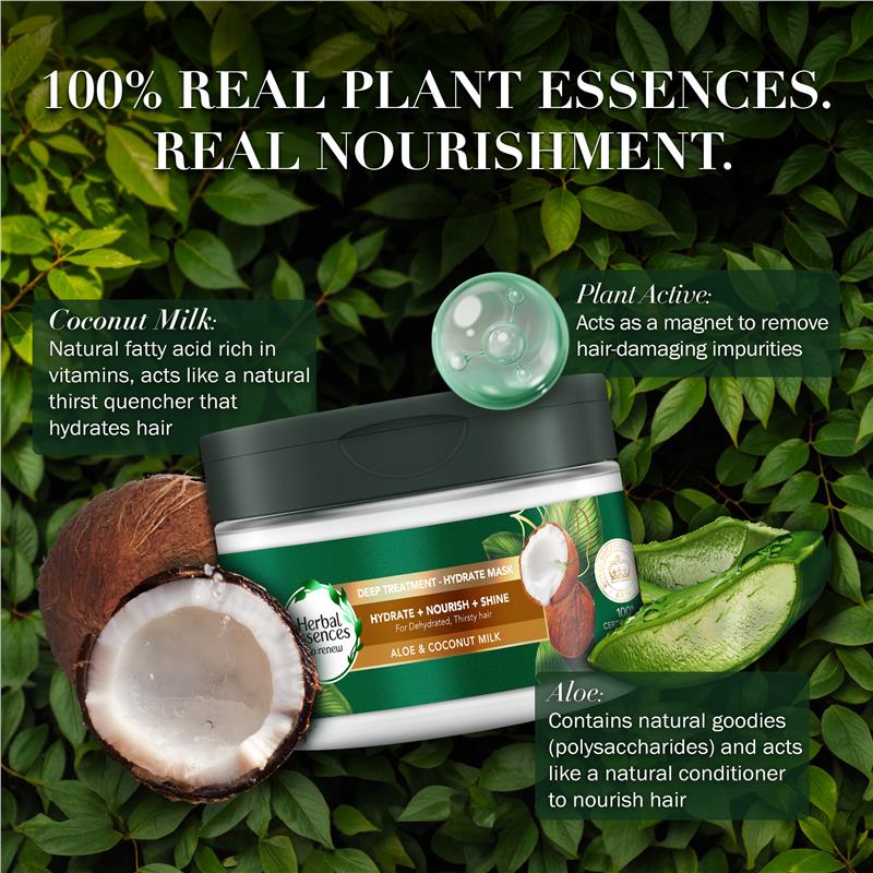 Load image into Gallery viewer, Herbal Essences Bio Renew Coconut Milk &amp; Aloe Deep Hydrate Mask 300ml
