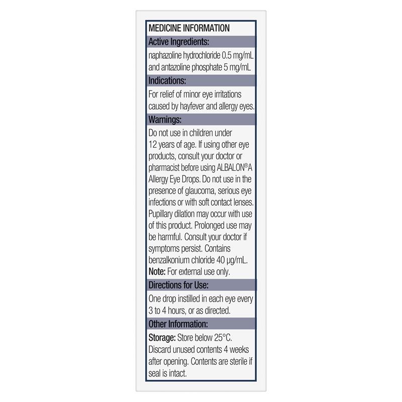 Load image into Gallery viewer, Albalon A Allergy Eye Drops 15mL
