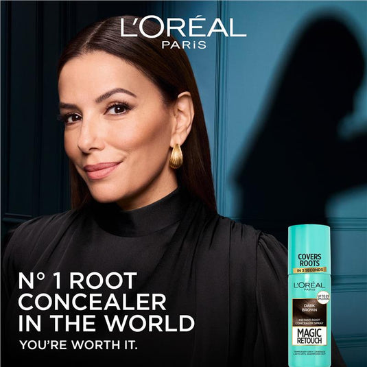 L'Oreal Paris Magic Retouch Temporary Root Concealer Spray - Cool Dark Brown (Instant Grey Hair Coverage)