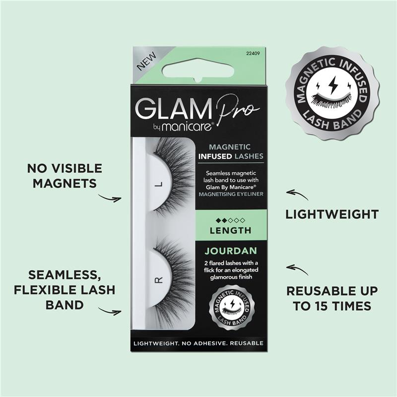 Load image into Gallery viewer, Glam By Manicare Pro Magnetic Infused Jourdan Lashes Length
