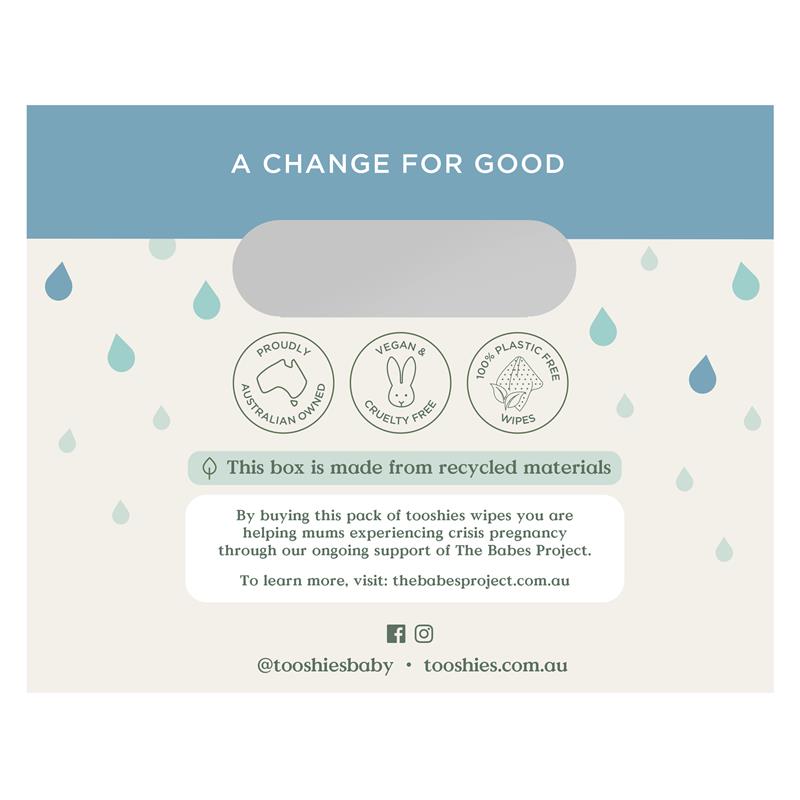 Load image into Gallery viewer, Tooshies Baby Wipes Pure Water 6 x 70 Pack
