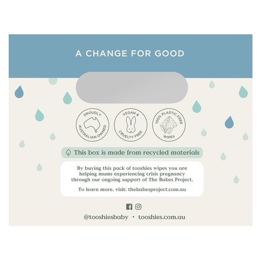 Tooshies Baby Wipes Pure Water 6 x 70 Pack