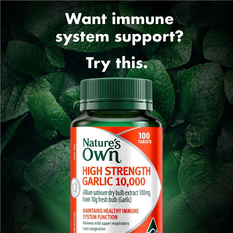 Load image into Gallery viewer, Nature's Own High Strength Garlic 10,000mg 100 Tablets
