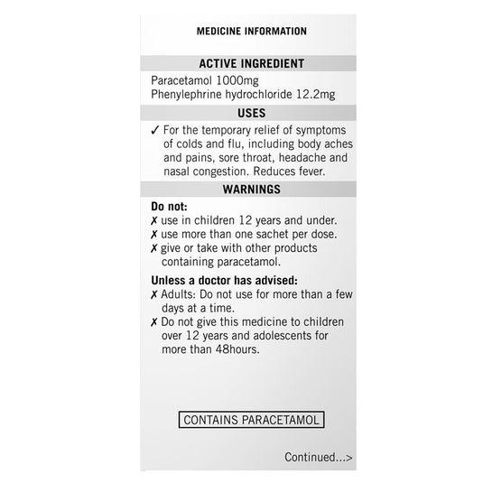 Lemsip Max Cold & Flu Hot Drink with Decongestant Blackcurrant 10 Sachets