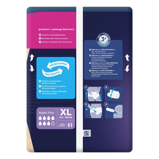 TENA Pants Night Plus Extra Large 10 Pack
