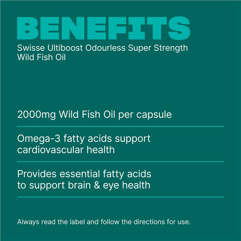 Load image into Gallery viewer, Swisse Ultiboost Odourless Super Strength Wild Fish Oil 2000mg 300 Capsules Exclusive Size
