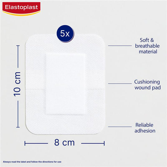 Elastoplast Sensitive Dressing XXL 8x10cm 5 Dressings