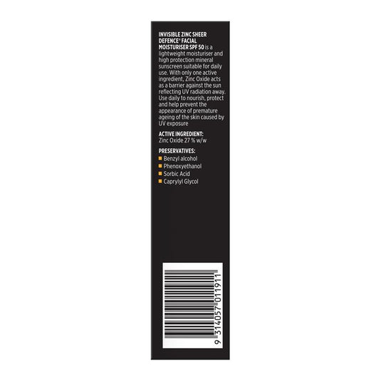 Invisible Zinc SPF 50+ Sheer Defence Facial Moisturiser 50g