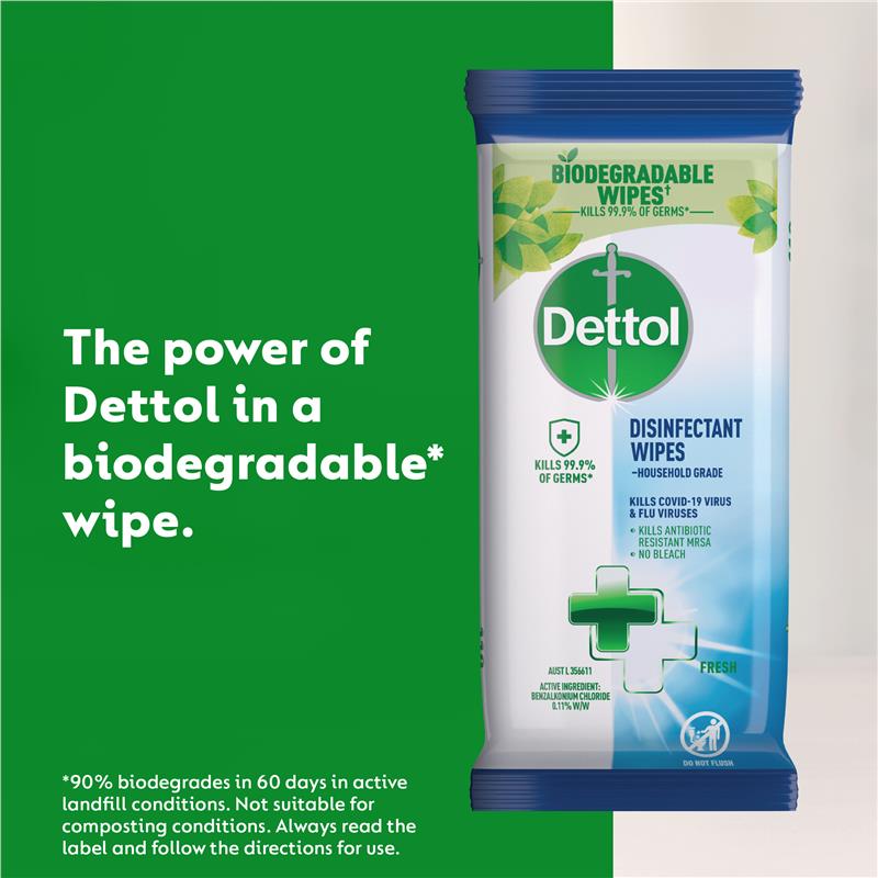 Load image into Gallery viewer, Dettol Antibacterial Disinfectant Surface Biodegradable Cleaning Wipes 110 Pack
