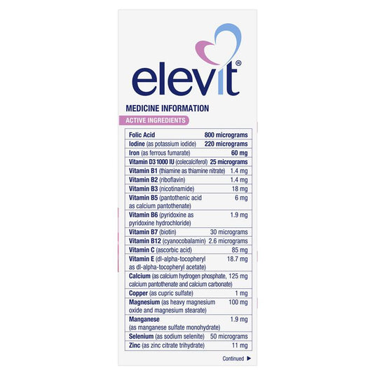 Elevit Pre-conception & Pregnancy 100 Tablets