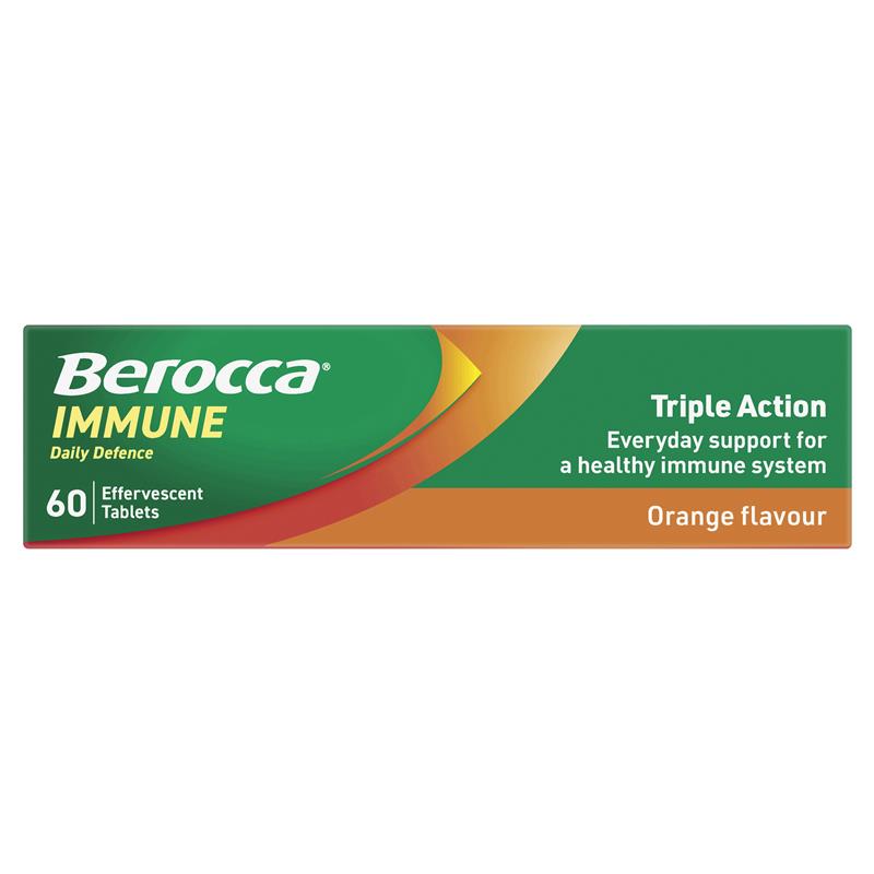 Load image into Gallery viewer, Berocca Immune Daily Defence Orange 60 Effervescent Tablets Exclusive Size
