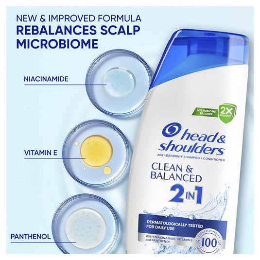 Head & Shoulders Clean & Balanced 2in1 Shampoo & Conditioner 350ml