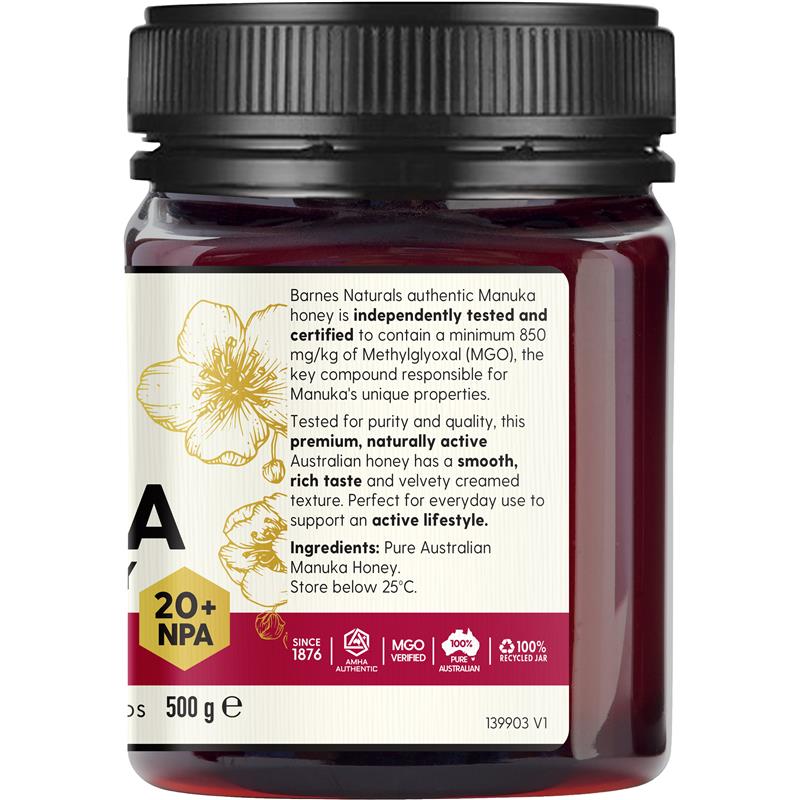 Load image into Gallery viewer, Barnes Naturals Australian Manuka Honey MGO 850+ 500g
