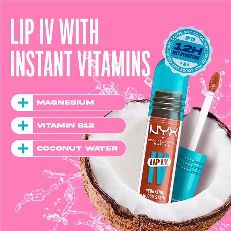 Load image into Gallery viewer, NYX Lip IV Hydrating Gloss Stain Caramel Drip
