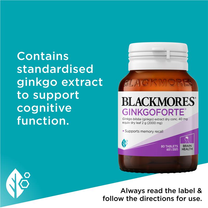 Load image into Gallery viewer, Blackmores Ginkgo Forte 80 Tablets
