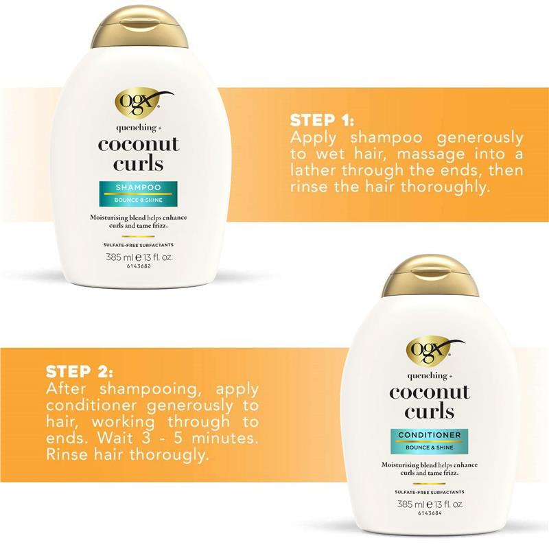 Load image into Gallery viewer, Ogx Quenching + Coconut Curls Shampoo For Curly Hair 385mL
