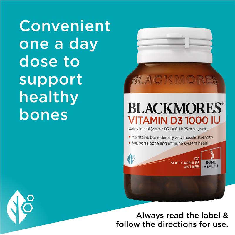 Load image into Gallery viewer, Blackmores Vitamin D3 1000IU 130 Capsules
