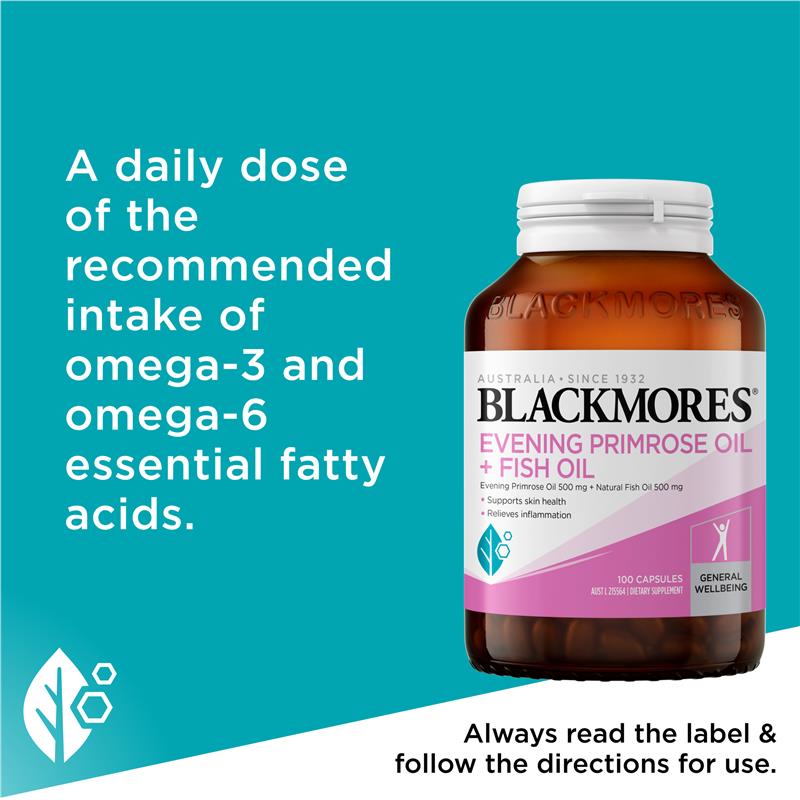 Load image into Gallery viewer, Blackmores Evening Primrose Oil + Fish Oil 100 Capsules
