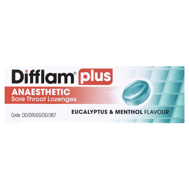 Load image into Gallery viewer, Difflam Plus Anaesthetic Sugar Free Eucalyptus Menthol 16 Lozenges
