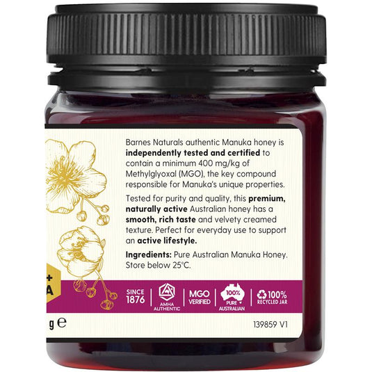 Barnes Naturals Australian Manuka Honey 250g MGO 400+