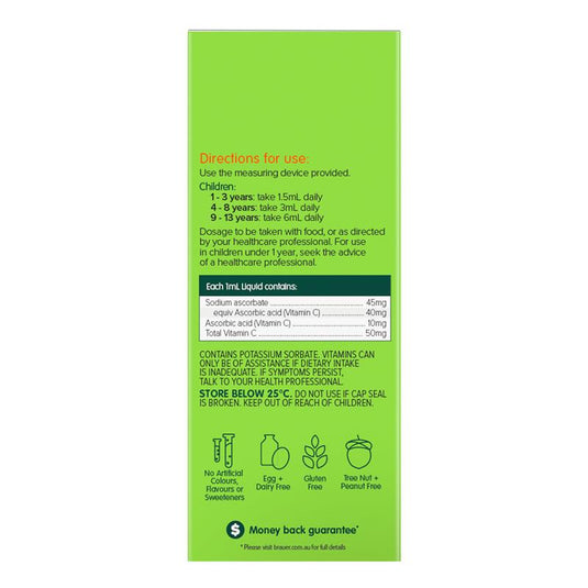 Brauer Kids Liquid Vitamin C 200ml Exclusive Size